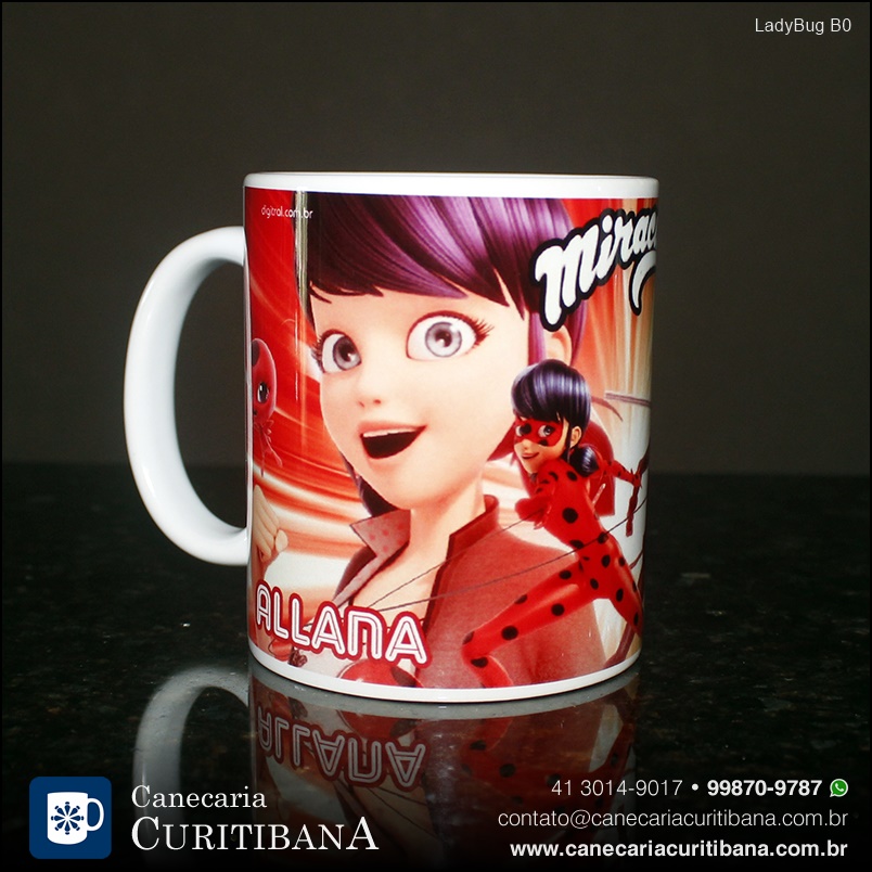 Caneca LadyBug Miraculous.